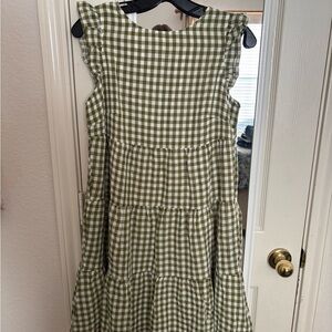 Green gingham dress